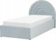 Beliani Łóżko z pojemnikiem welurowe 90 x 200 cm jasnoniebieskie ANET 5