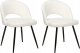 Beliani Boucle Krzesło do jadalni Zestaw 2 Biały ONAGA 1