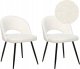Beliani Boucle Krzesło do jadalni Zestaw 2 Biały ONAGA 9