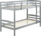 Beliani Łóżko piętrowe drewniane 90 x 200 cm szare REGAT 3