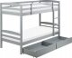 Beliani Łóżko piętrowe z szufladami drewniane 90 x 200 cm szare REGAT 5