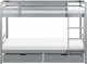 Beliani Łóżko piętrowe z szufladami drewniane 90 x 200 cm szare REGAT 6