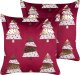Beliani 2 welurowe poduszki dekoracyjne w choinki 45 x 45 cm czerwone GOLDSPRUCE 1
