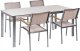 Beliani Zestaw ogrodowy stół szklany biały i 4 krzesła beżowe COSOLETO/GROSSETO 1