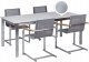 Beliani Zestaw ogrodowy stół szklany i 4 krzesła szary COSOLETO 1