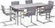 Beliani Zestaw ogrodowy stół szklany i 6 krzeseł szary COSOLETO 1