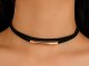 Lovrin Naszyjnik choker czarny podwójny sznurek zdobiony rureczką gładka blaszka 2