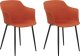 Beliani Zestaw 2 krzeseł do jadalni pomarańczowy ELIM 1
