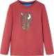 vidaXL Koszulka dziecięca z długimi rękawami, bizon, palona czerwień, 116 1
