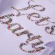 vidaXL Koszulka dziecięca z długimi rękawami, brokatowy napis, liliowa, 104 4