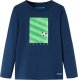 vidaXL Koszulka dziecięca z długimi rękawami, nadruk boiska, granatowa, 104 1