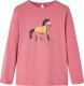 vidaXL Koszulka dziecięca z długimi rękawami, nadruk konia, stary róż, 116 1