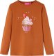 vidaXL Koszulka dziecięca z długimi rękawami, nadruk lodów, koniak, 92 1