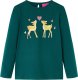 vidaXL Koszulka dziecięca z długimi rękawami, w jelonki, ciemna zieleń, 128 1