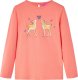 vidaXL Koszulka dziecięca z długimi rękawami, w jelonki, koralowa, 104 1