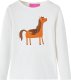 vidaXL Koszulka dziecięca z długimi rękawami, z konikiem, ecru, 104 1