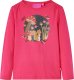 vidaXL Koszulka dziecięca z długimi rękawami, z wiewiórką, jaskrawy róż, 140 1