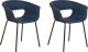 Beliani Zestaw 2 krzeseł do jadalni ciemnoniebieski ELMA 1