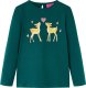 vidaXL Koszulka dziecięca z długimi rękawami, w jelonki, ciemna zieleń, 116 1