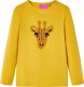vidaXL Koszulka dziecięca z długimi rękawami, z jelonkiem, ciemna ochra, 104 1