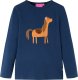 vidaXL Koszulka dziecięca z długimi rękawami, z konikiem, granatowa, 140 1