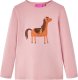 vidaXL Koszulka dziecięca z długimi rękawami, z konikiem, jasny róż, 128 1