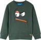 vidaXL Bluza dziecięca z buźką, ciemnozielona, 104 1