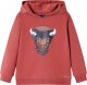 vidaXL Bluza dziecięca z kapturem, nadruk wołu, palona czerwień, 104 1