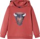 vidaXL Bluza dziecięca z kapturem, nadruk wołu, palona czerwień, 128 1