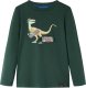 vidaXL Koszulka dziecięca z długimi rękawami, dinozaur, ciemnozielona, 116 1