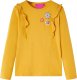 vidaXL Koszulka dziecięca z długimi rękawami, z kwiatkami, ciemna ochra, 104 1