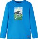 vidaXL Koszulka dziecięca z długimi rękawami, nadruk piłkarza, kobaltowa, 116 1