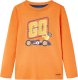vidaXL Koszulka dziecięca z długimi rękawami, z autem, ciemny pomarańcz, 128 1