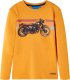 vidaXL Koszulka dziecięca z długimi rękawami, nadruk z motorem, ochrowy, 104 1