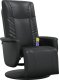 vidaXL Rozkładany fotel masujący z podnóżkiem, czarny, sztuczna skóra 2