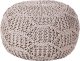 Beliani Puf makrama 50 x 35 cm beżowoszary TRIMAN 1