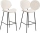 Beliani Zestaw 2 krzeseł barowych boucle biały LUANA 1