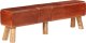 vidaXL Ławeczka gimnastyczna, brązowa, 160 cm, skóra naturalna 1