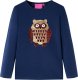 vidaXL Koszulka dziecięca z długimi rękawami, sowa z cekinów, granatowa, 104 1