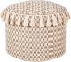 Beliani Puf pleciony ⌀ 50 cm beżowy PIRAK 1