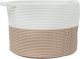vidaXL Kosz na pranie, brązowo-biały, Ø55x36 cm, bawełna 2