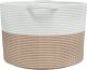 vidaXL Kosz na pranie, brązowo-biały, Ø55x36 cm, bawełna 5