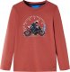 vidaXL Koszulka dziecięca z długimi rękawami, nadruk z motorem, henna, 104 1