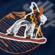vidaXL Dziecięca bluza z kapturem, niedźwiedź na snowboardzie, granatowa, 104 4