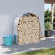 Drewutnia vidaXL Stojak na drewno, srebrny, 120x45x140 cm, stal galwanizowana 1