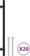 vidaXL Uchwyty do szafek, 20 szt., czarne, 224 mm, stal nierdzewna 2