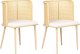 Beliani Zestaw 2 krzeseł do jadalni metalowy jasne drewno KOBUK 1
