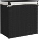 vidaXL Kosz na pranie z 2 komorami, czarny, 53x35x57 cm, polirattan 6
