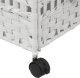 vidaXL Kosz na pranie z kółkami, biały, 66x35x60 cm, rattan 9