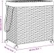 vidaXL Kosz na pranie z kółkami, czarny, 60x35x60,5 cm, rattan 10